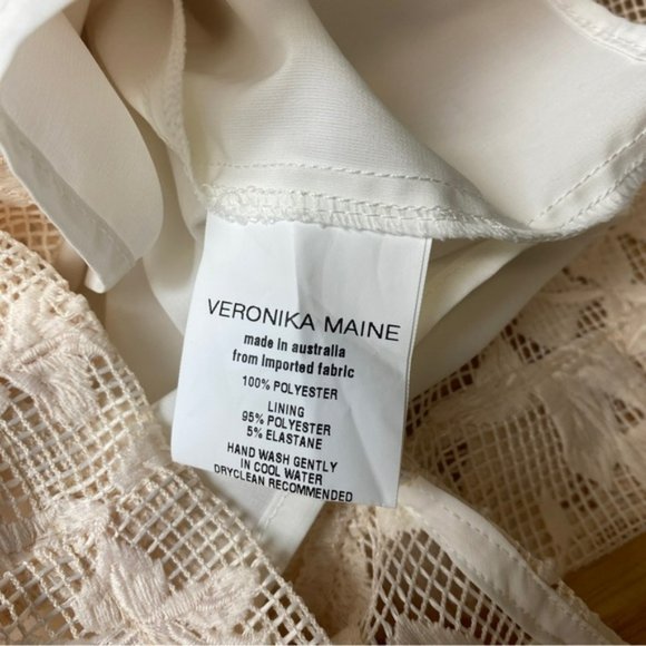 VERONIKA MAINE Cream Lace Sleeveless Top  &  Pencil Skirt Set - Picture 4 of 15